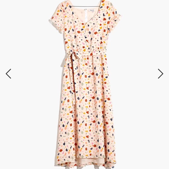Madewell Tie-Waist Midi Dress in Terrazzo NWT - Picture 4 of 9